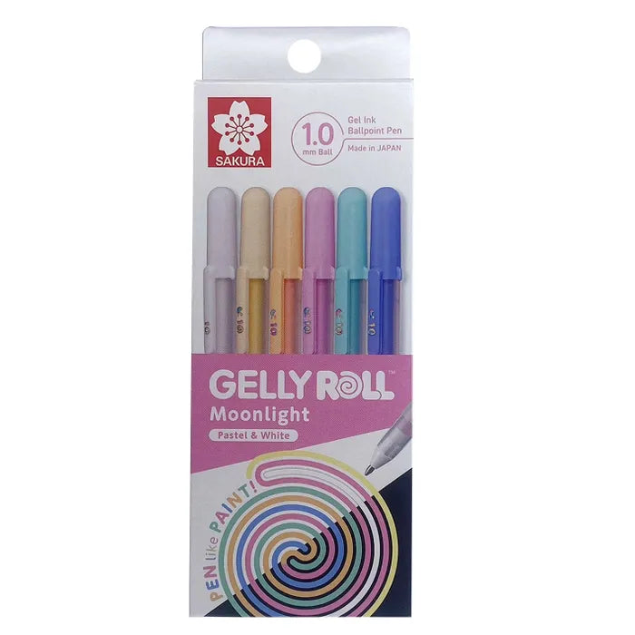 Gelly Roll Gel Pens - 6 Colour Set - Moonlight Pastel & White