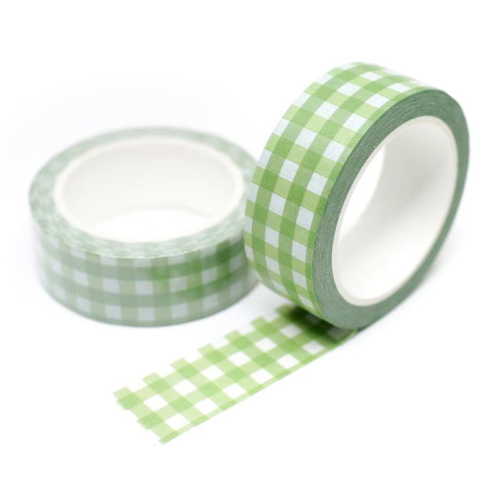 Green Gingham Washi Tape