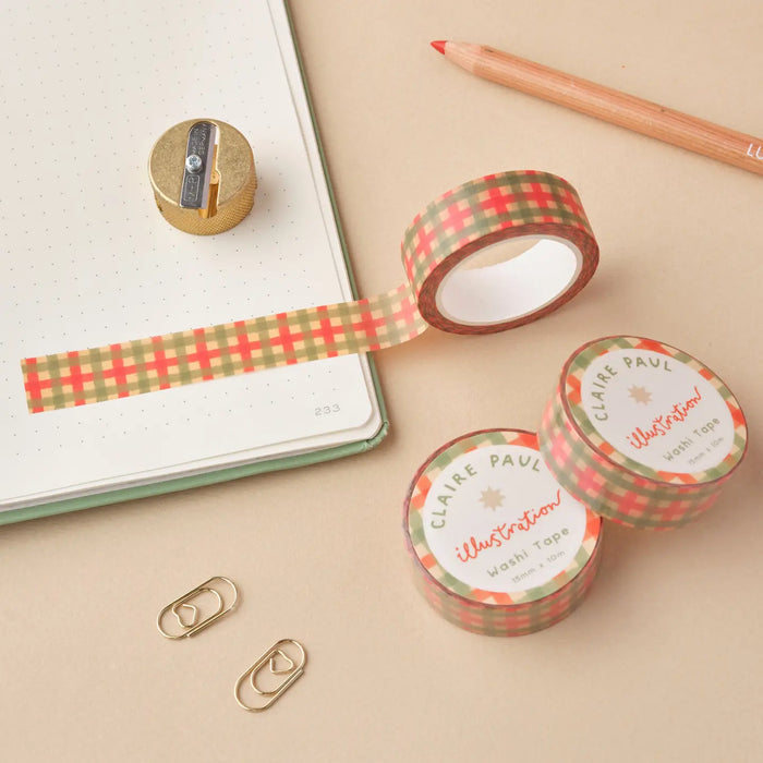 Green & Red Check Washi Tape