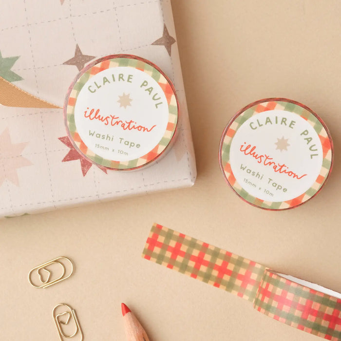 Green & Red Check Washi Tape