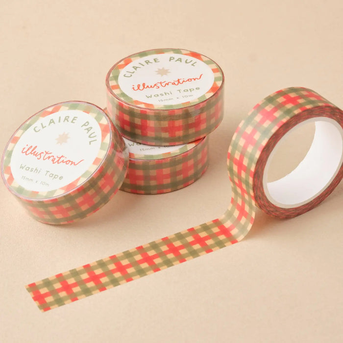 Green & Red Check Washi Tape