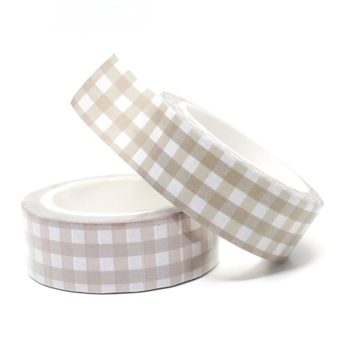 Beige Gingham Washi Tape