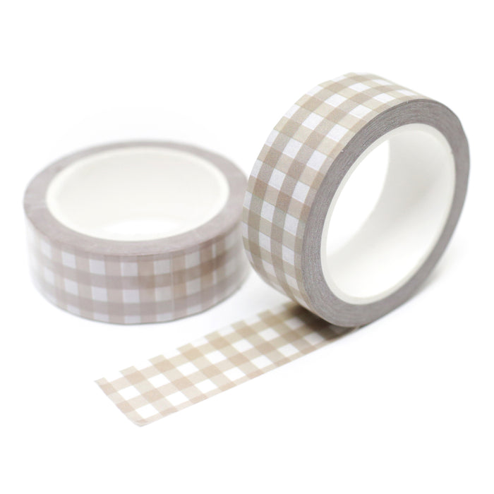 Beige Gingham Washi Tape