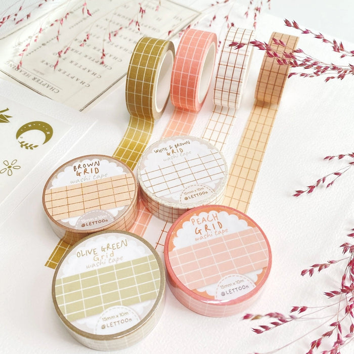 Washi Tape - Peach Grid