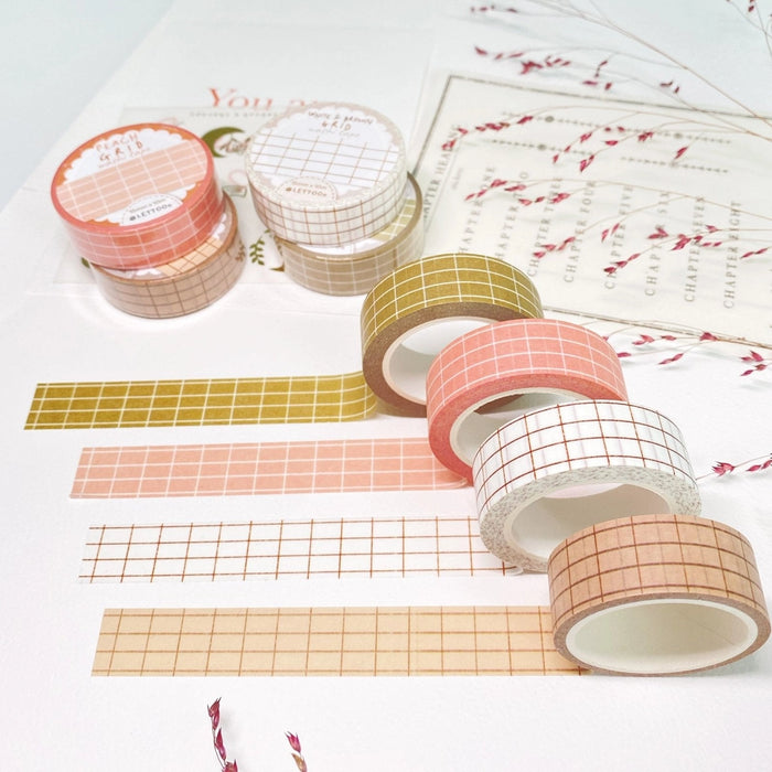 Washi Tape - Brown Grid