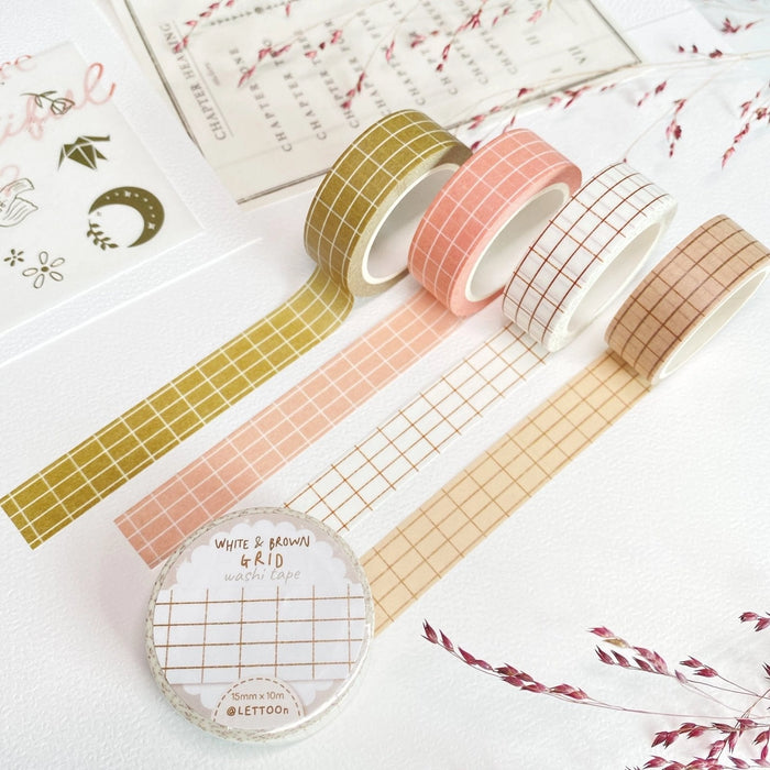 Washi Tape - Peach Grid