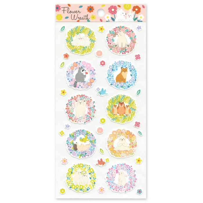 Paper Stickers - Flower Wreath