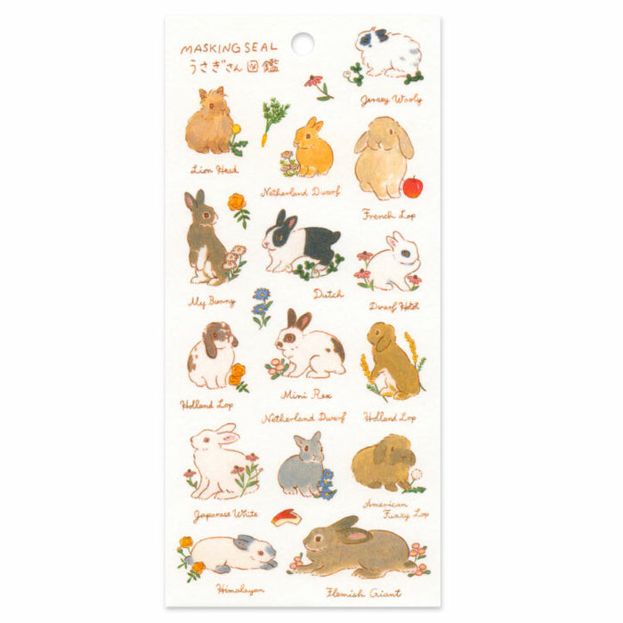 Schinako Moriyama Washi Paper Stickers - Rabbit Picture Book