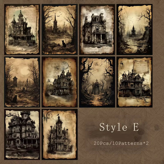 Dark Aesthetic Collage Paper Pack - Haunted Houses