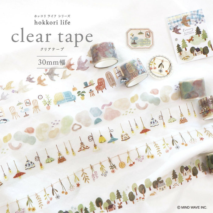 Mind Wave 'Hokkori Life' Series Clear Tape - Pattern