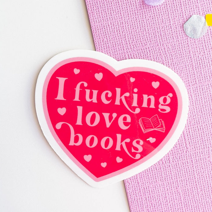 I F*cking Love Books Vinyl Sticker