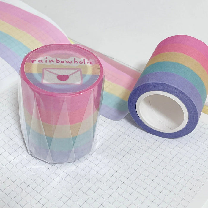 rainbowholic Wide Washi Tape - Pastel Rainbow