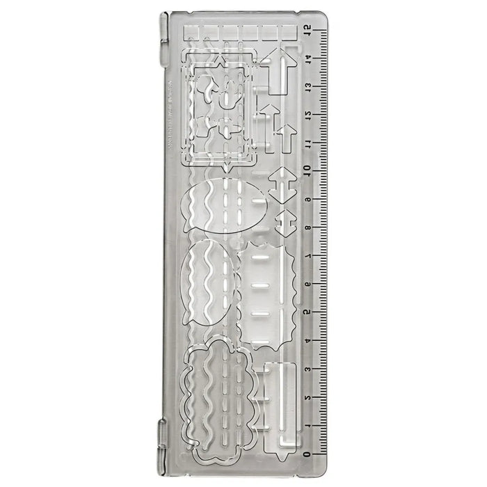 Kutsuwa Ruler and Foldable Stencil - Smoke