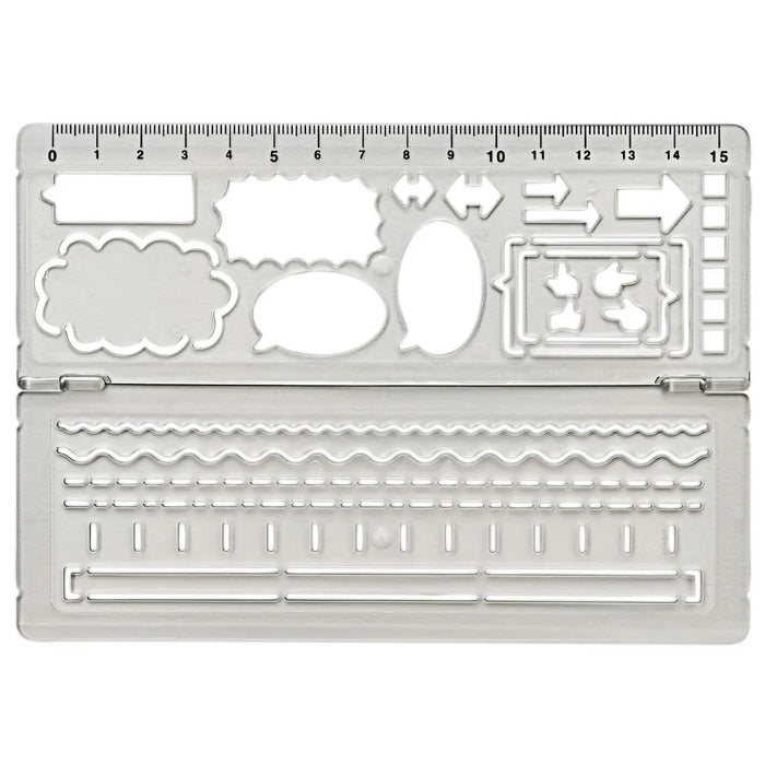 Kutsuwa Ruler and Foldable Stencil - Smoke