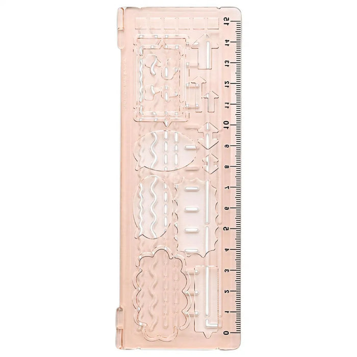 Kutsuwa Ruler and Foldable Stencil - Pink