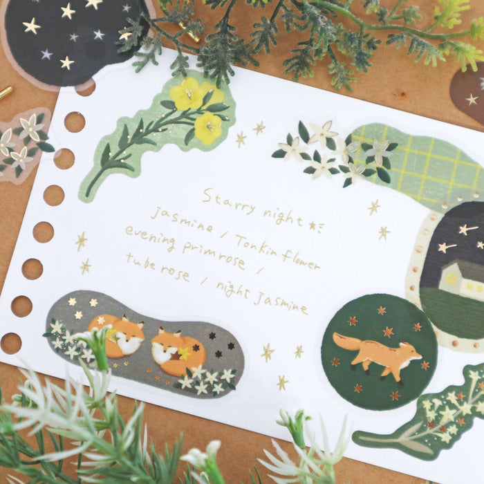 Clear Flake Stickers - Starry Night