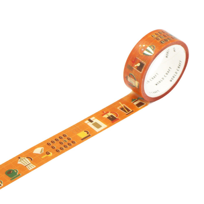 World Craft Japan Foil Washi Tape - With Coffee