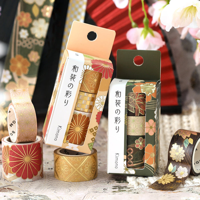 BGM 'Kimono' Washi Tape Set - Dark Green