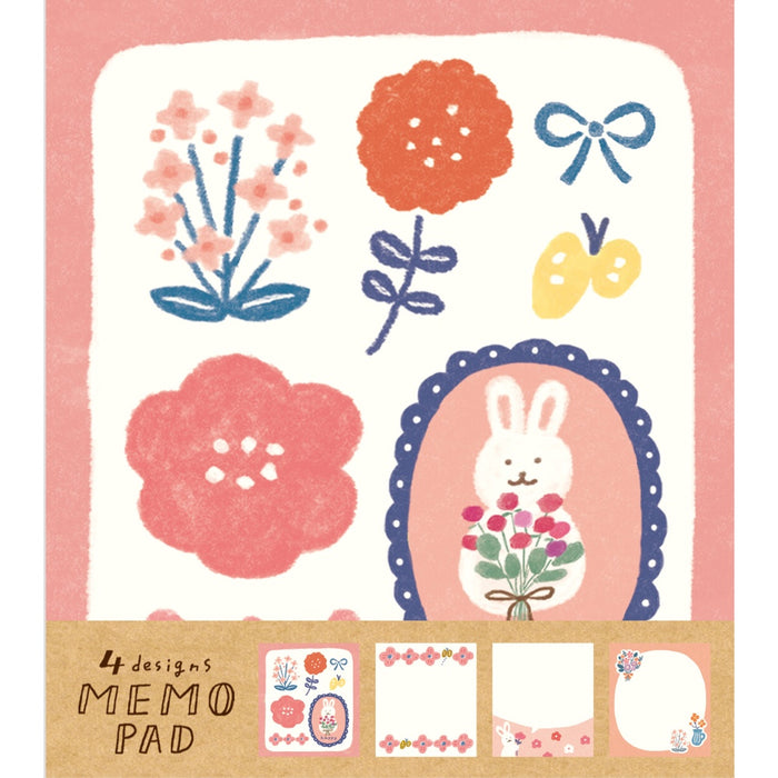 Winter Series Memo Pad - Flower Rabbit