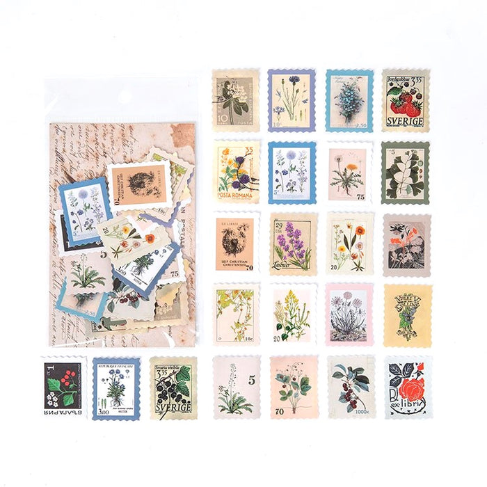 Postage Stamp Stickers - Botanical