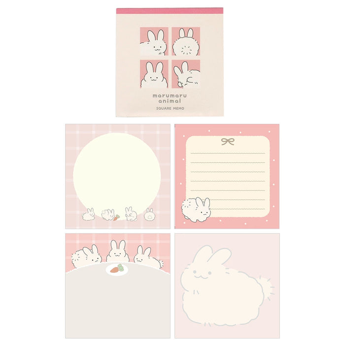 Marumaru Animal Square Memo Pad - Rabbit