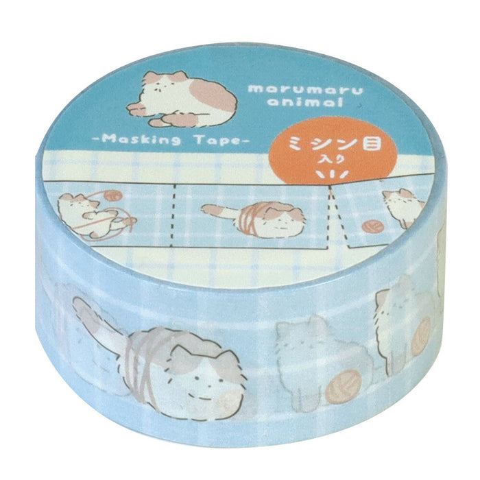 Marumaru Animal Perforated Washi Tape - Cat
