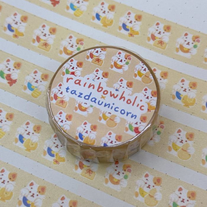 rainbowholic x Tazdaunicorn Washi Tape - Rainbow Lucky Cat