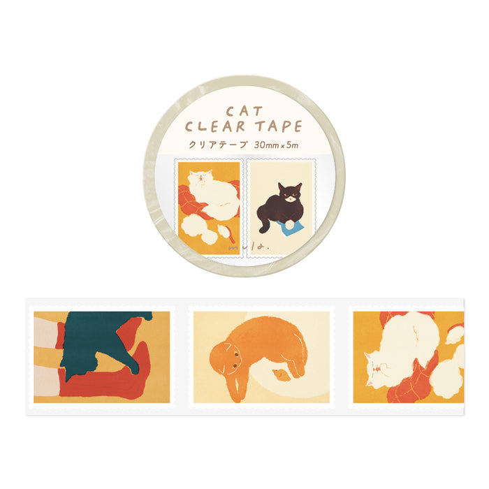 Mula Clear Tape 30mm - Cat Stamps