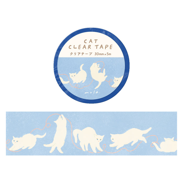 Mula Clear Tape 30mm - Polka Cat