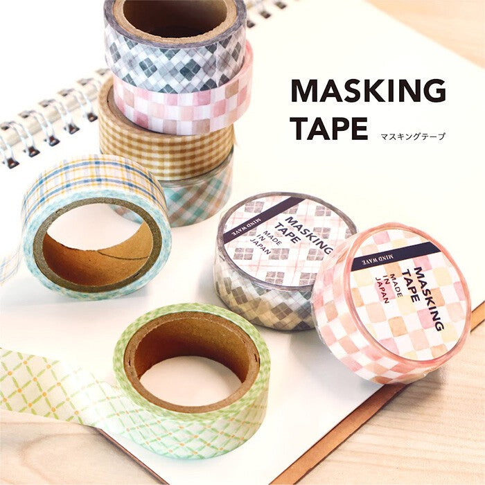 Mind Wave Japan Washi Tape - Check Pattern #7