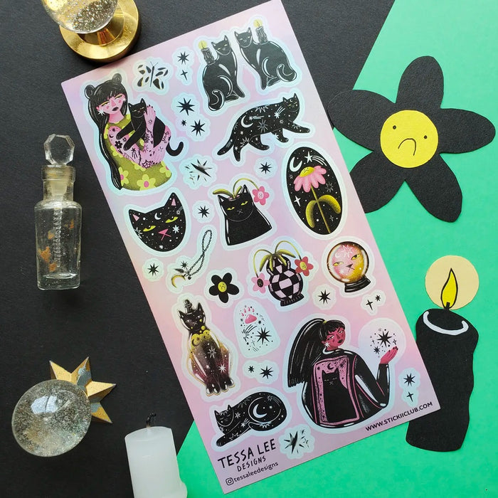 Mystical Cats Sticker Sheet