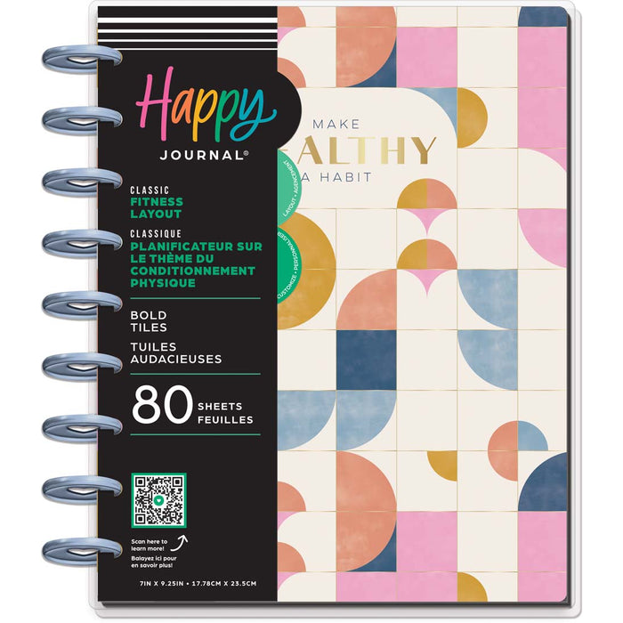 The Happy Planner 'Bold Tiles' CLASSIC Guided Fitness Journal
