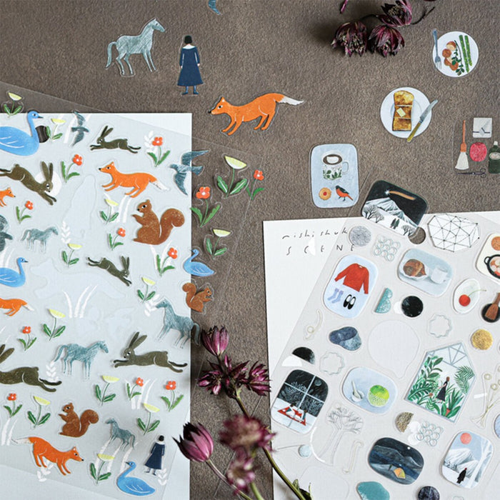 Nishi Shuku Clear Stickers - Scene