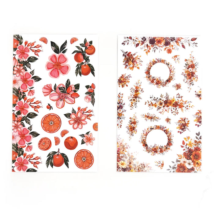 Orange Florals Sticker Book