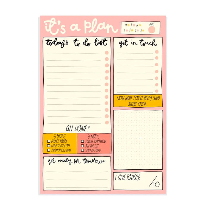 A5 Notepad - Daily Planner - It's a Plan