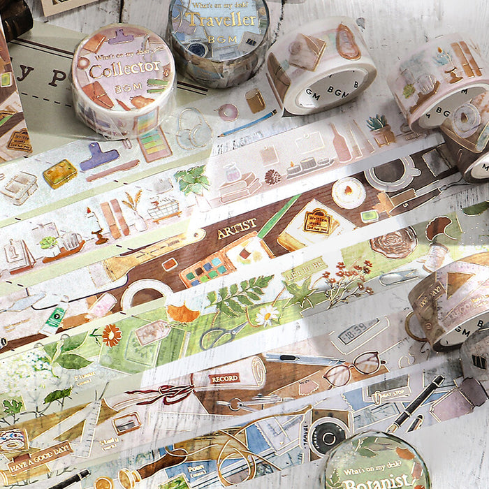 BGM Japan 'My Desk' Series Foil Washi Tape - Traveller