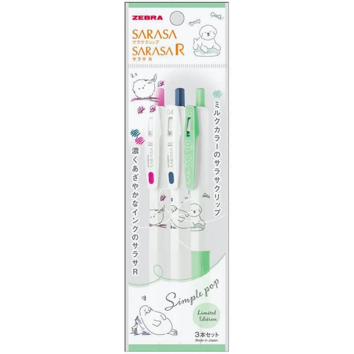 Zebra Sarasa R 'Simple Pop' Gel Pen Set - Animal