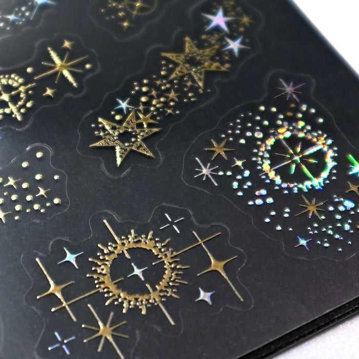 Clear Foiled Stickers - Meteor Shower