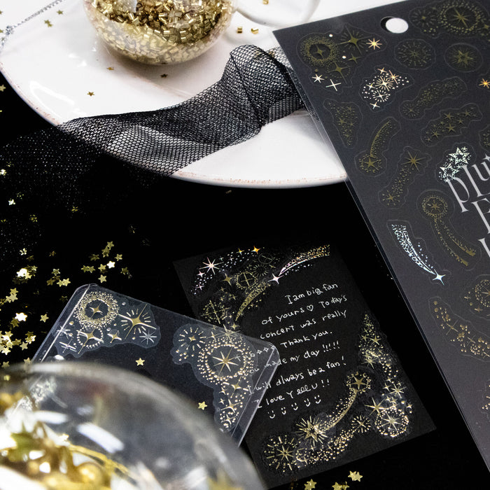 Clear Foiled Stickers - Meteor Shower