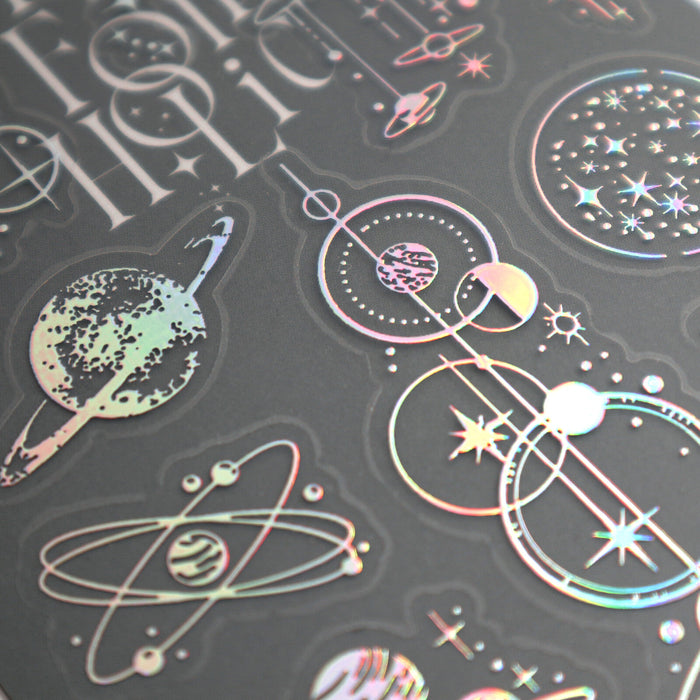 Clear Foiled Stickers - Planets