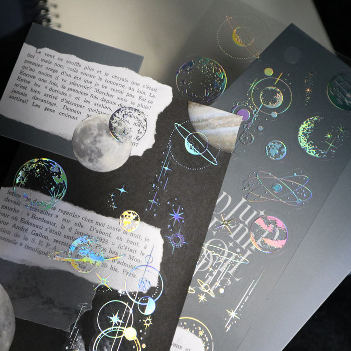 Clear Foiled Stickers - Planets