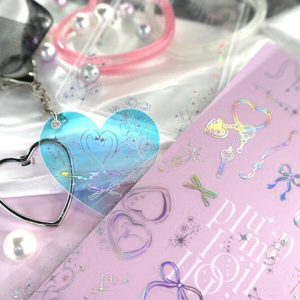 Clear Foiled Stickers - Tokimeki Ribbon