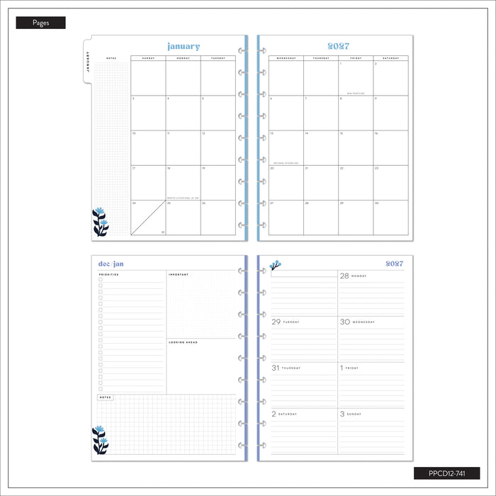 The Happy Planner 2027 'Bright Seasons' CLASSIC 12-Month Planner - Dashboard Layout