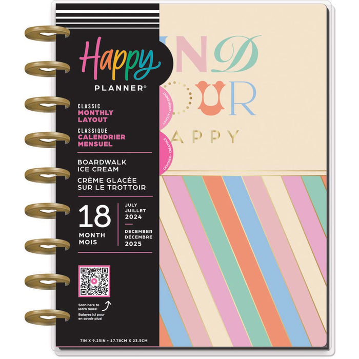 LAST STOCK! The Happy Planner 2024-2025 'Boardwalk Ice Cream' CLASSIC MONTHLY Happy Planner - 18 Months