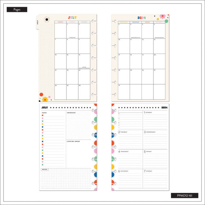 The Happy Planner 2024-2025 'Bright Pops' MINI DASHBOARD Happy Planner - 12 Months