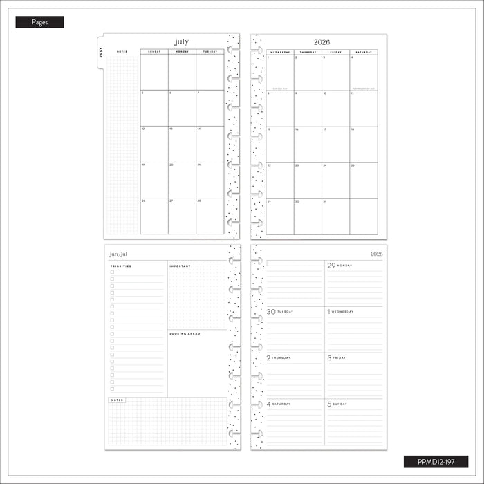 The Happy Planner 2026-2027 'Eternal Stars' MINI 12-Month Planner - Dashboard Layout