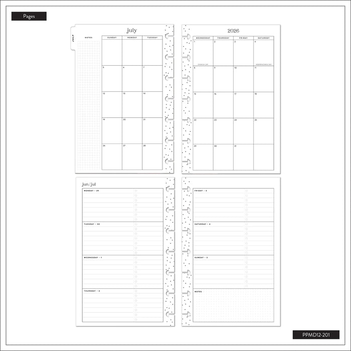 The Happy Planner 2026-2027 'Floral Embrace' MINI 12-Month Planner - Horizontal Layout