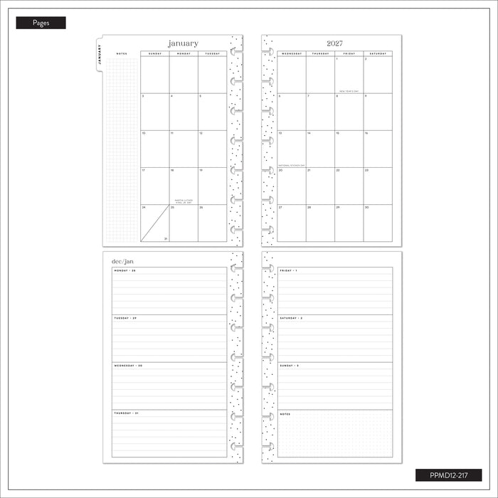 The Happy Planner 2027 'Petal Press' MINI 12-Month Planner - Horizontal Layout