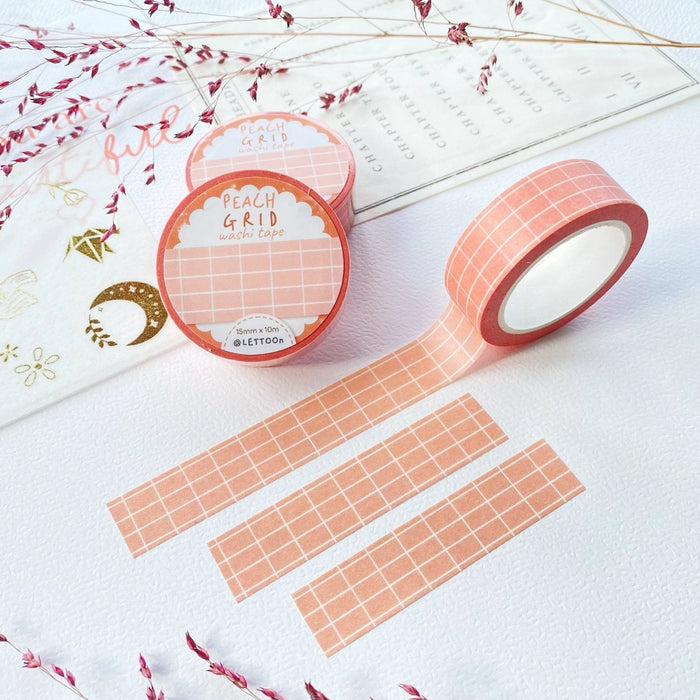 Washi Tape - Peach Grid