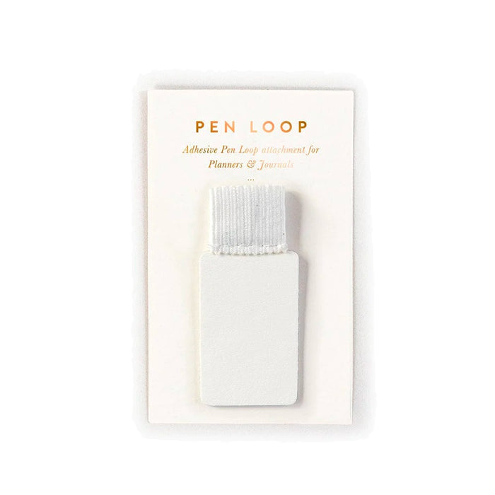 Adhesive Rectangle Pen Loop - White
